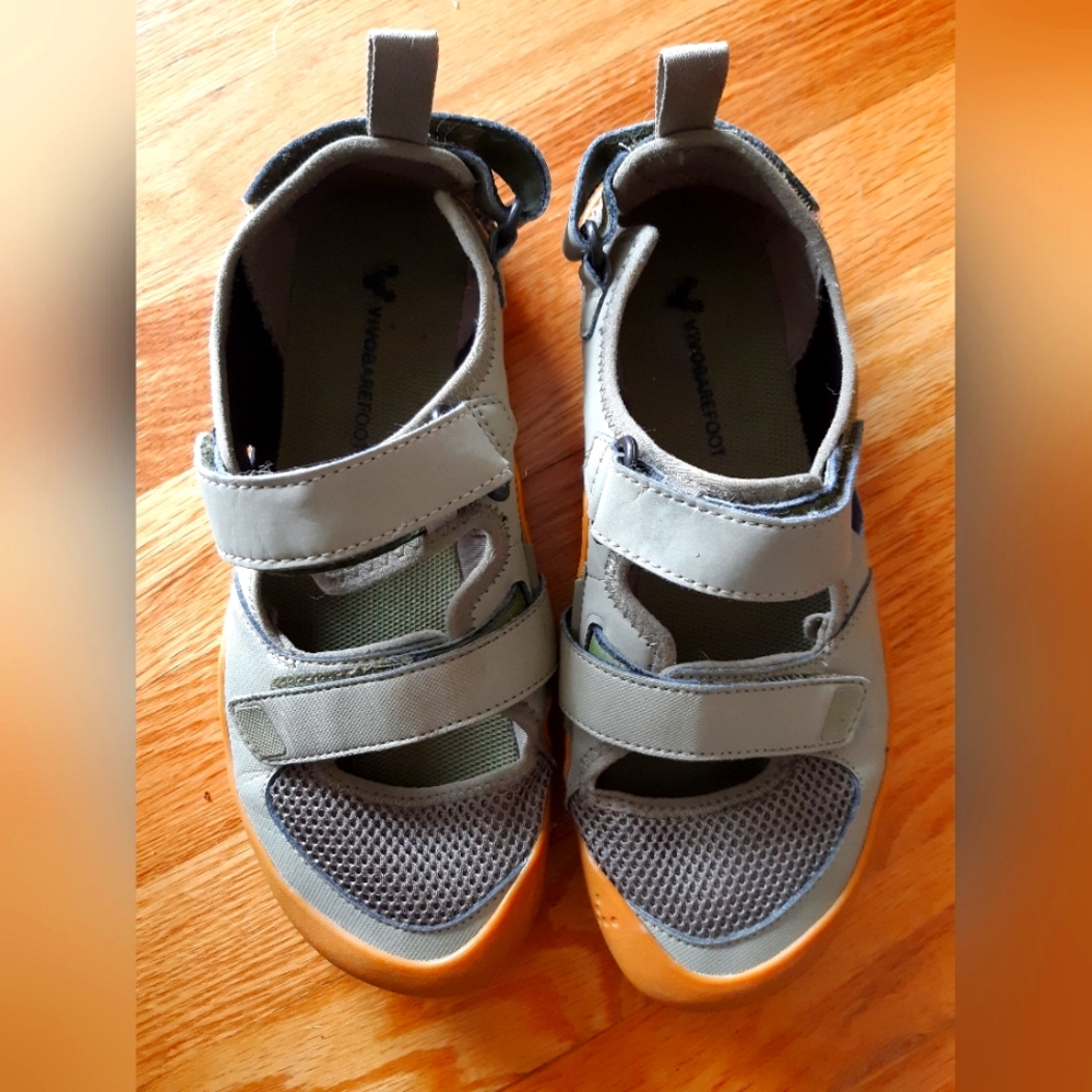 Vivo Barefoot Gray and Orange Women’s Sandal Sneakers